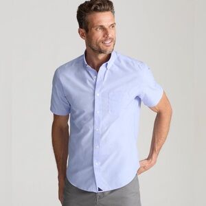 UNTUCKit Hillstowe Wrinkle Free - Untucked Shirt Men, Short Sleeve, X-Large Blue